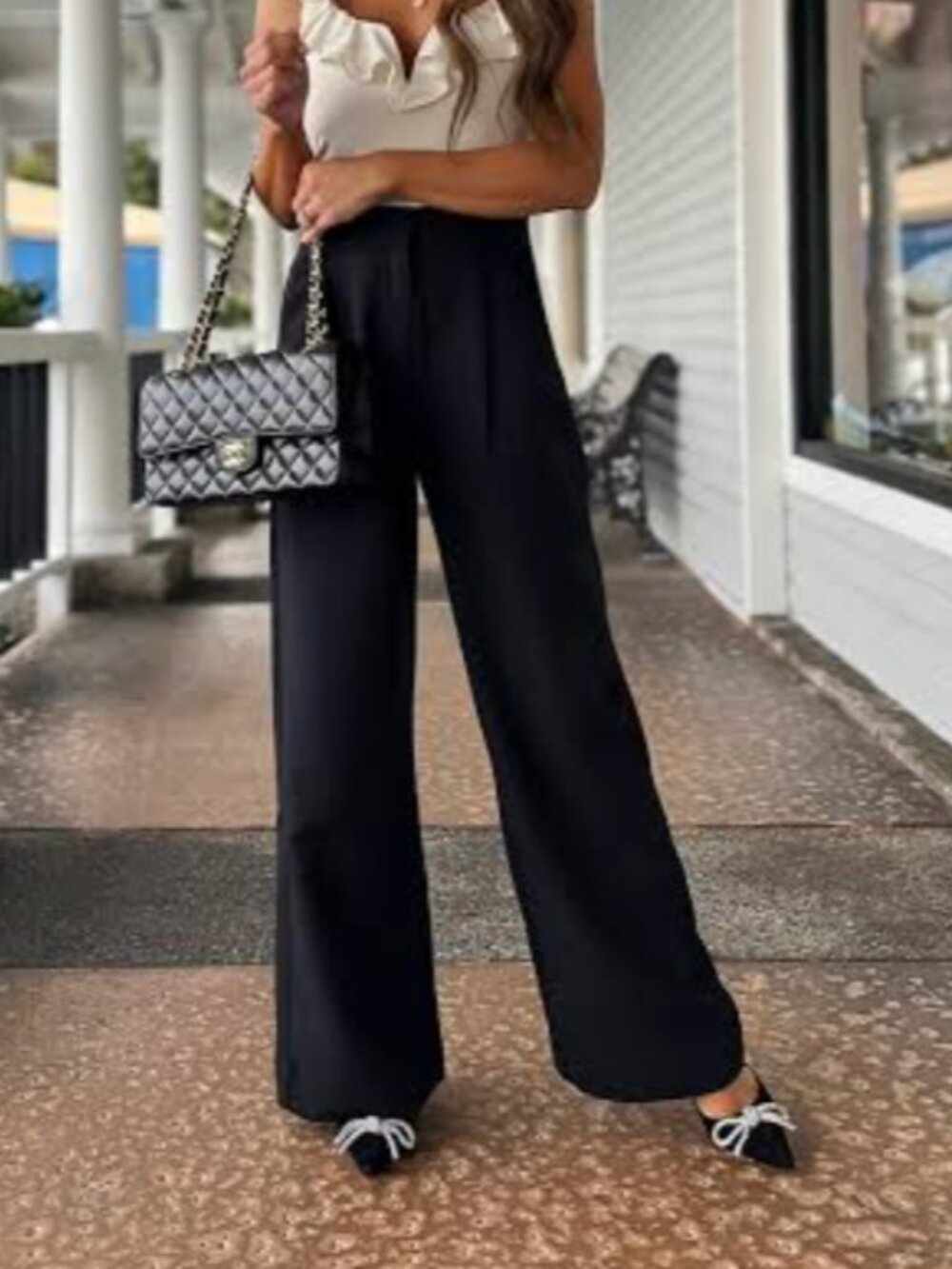 Abercrombie & Fitch Sloane High Rise Wide Leg Tailored Pants 30/ 10 Short Petite
